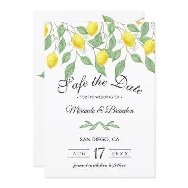 Modern Lemon Summer Wedding Save the Date