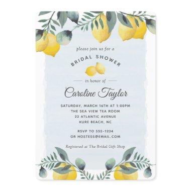 Modern Lemon Watercolor Greenery