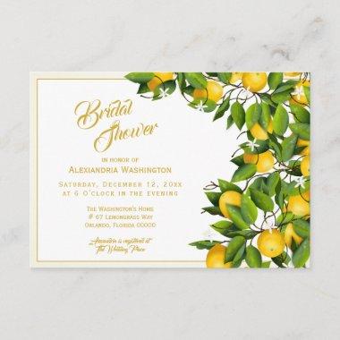 Modern Lemon Wreath Garden | Bridal Shower Invitations