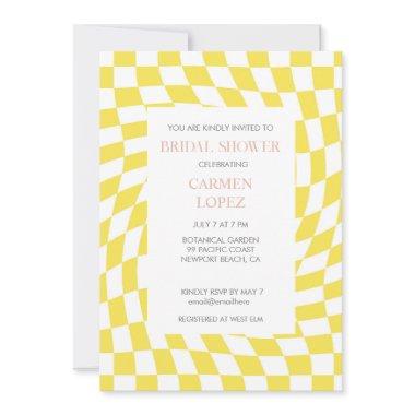 Modern Lemon Yellow Checked