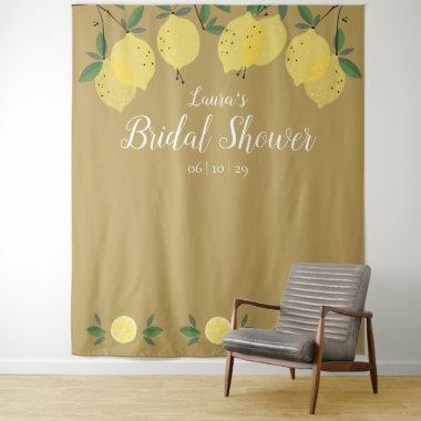 Modern Lemons Gold  Photo Backdrop