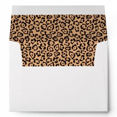 Modern Leopard Print Wedding with Return Address Envelope