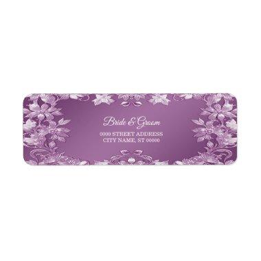Modern Lilac Floral Return Address Label