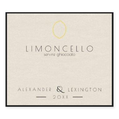 Modern Limoncello Wedding Favor Small Bottle | Beer Bottle Label