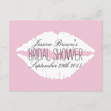 Modern Lips Bridal Shower Recipe Invitations