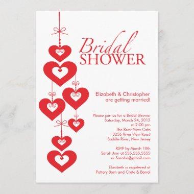 Modern Love Hearts Bridal Shower Invitations
