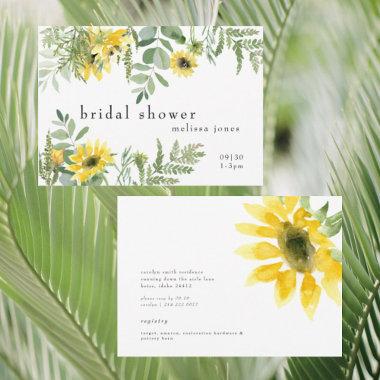 Modern Lush Foliage & Sunflowers Bridal Shower Invitations