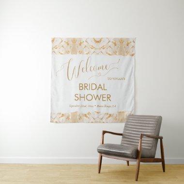 Modern Luxury Gold Abstract  Welcome Tapestry