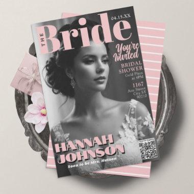 Modern Magazine Cover Bridal Shower Invitations