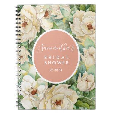 Modern Magnolia Bridal Shower Gift List Name Notebook
