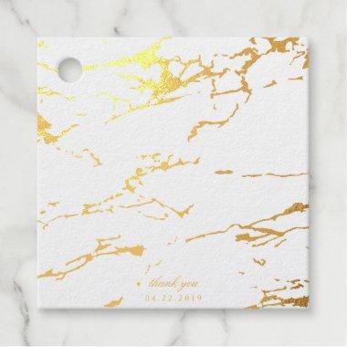 Modern Marble Thank You Real Gold Foil Foil Favor Tags