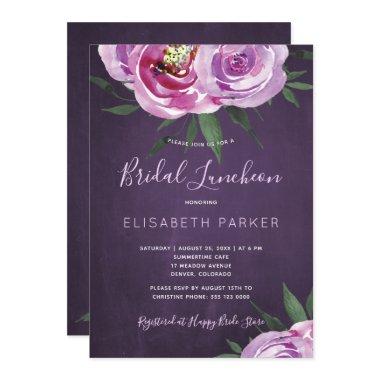 Modern mauve peonies purple plum bridal luncheon