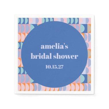 Modern Maximalist Blue Purple Custom Bridal Shower Napkins