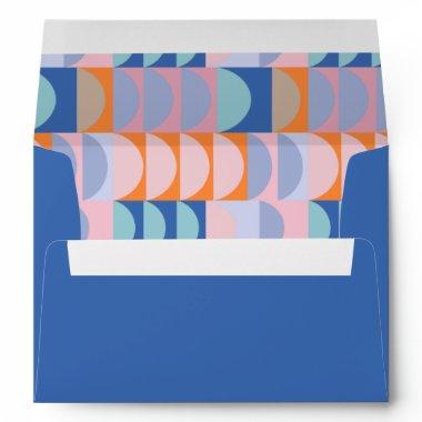 Modern Maximalist Unique Blue Purple Bridal Shower Envelope