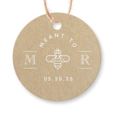 Modern Meant to Bee Honey Wedding Kraft Round Favor Tags