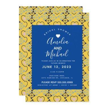 Modern Mediterranean Bridal Romantic Love Tiles Invitations