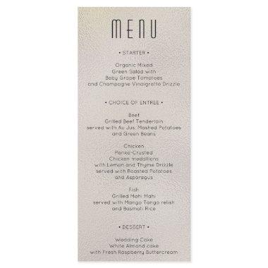 Modern Metallic Foil Wedding  Menu