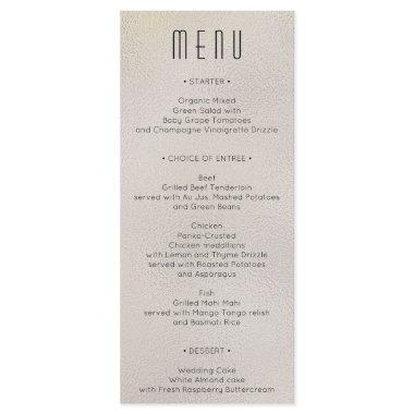 Modern Metallic Foil Wedding Bridal Shower Menu