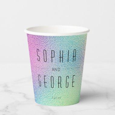 Modern Metallic Foil Wedding Bridal Shower Paper C Paper Cups