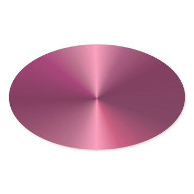 Modern Metallic Look Blank Elegant Pink Template Oval Sticker