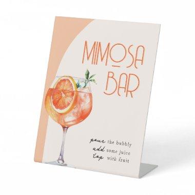 Modern Mimosa Bar Aperol Spritz Bridal Shower Pedestal Sign