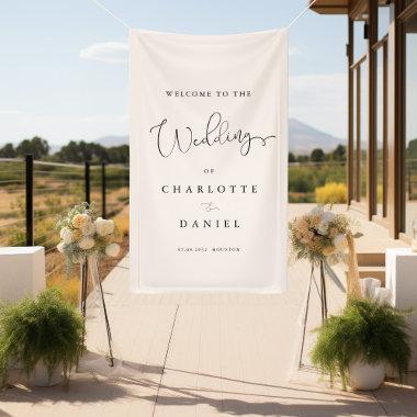 Modern, minimal, beige wedding banner