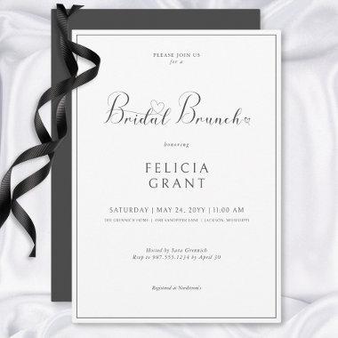 Modern Minimal Black & White Bridal Brunch Invitations
