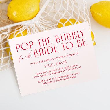 Modern Minimal Blush Pink & Magenta Bridal Shower Invitations