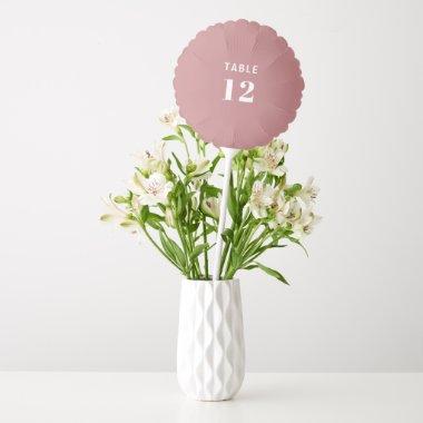 Modern Minimal Blush Pink Wedding Table Number Balloon