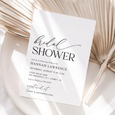 Modern Minimal Boho Bridal Shower Invitations