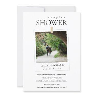 MODERN MINIMAL CUSTOM PHOTO COUPLES SHOWER INVITE