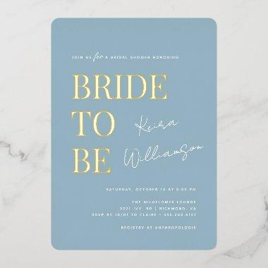 Modern Minimal | Dusty Blue and Gold  Foil