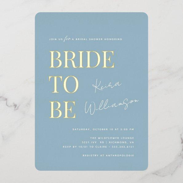 Modern Minimal | Dusty Blue and Gold  Foil