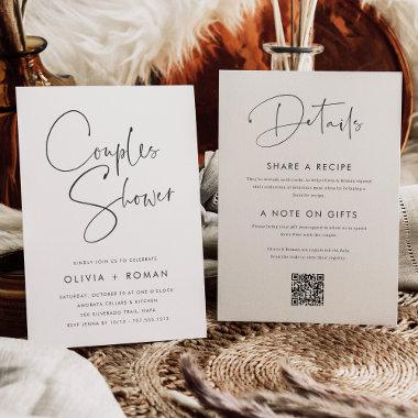 Modern Minimal Handwritten Script Couples Shower I Invitations