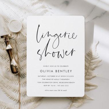 Modern Minimal Handwritten Script Lingerie Shower