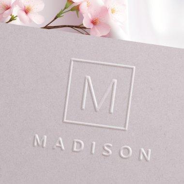 Modern minimal monogram and name embosser