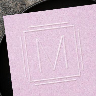 Modern minimal monogram initial double border embosser