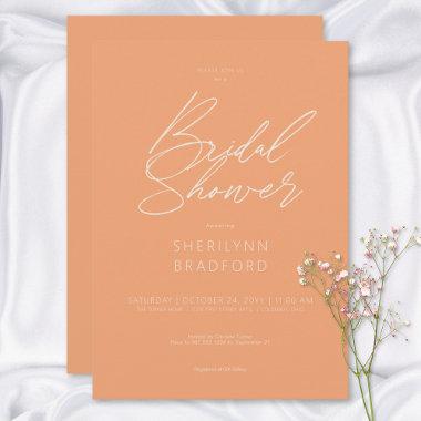 Modern Minimal Peach Bridal Shower Invitations