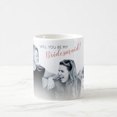Modern Minimal Photo | Will You Be My Bridesmaid C Coffee Mug