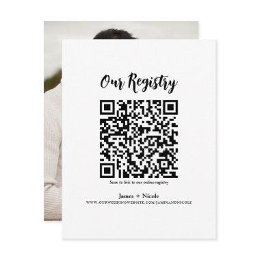 Modern Minimal QR Code Scannable Wedding Registry