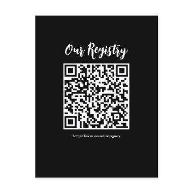 Modern Minimal QR Code Scannable Wedding Registry Post