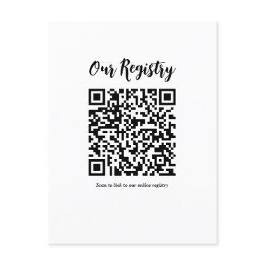 Modern Minimal QR Code Scannable Wedding Registry Post