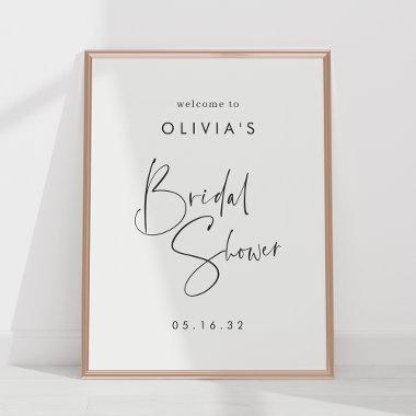 Modern Minimal Script Bridal Shower Welcome Sign
