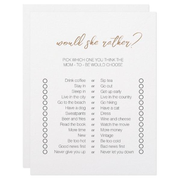 Modern Minimal Two-Sided Bingo Baby Shower Games