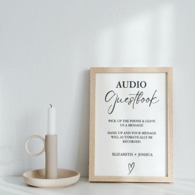 Modern Minimalist Black Audio Guestbook Sign