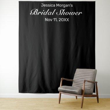 Modern Minimalist Black Bridal Shower Photo Tapestry