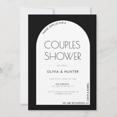 Modern Minimalist Black Couples Shower Invitations