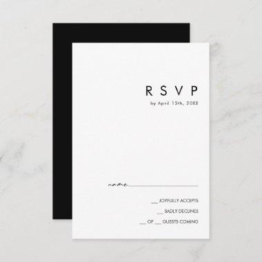 Modern Minimalist | Black RSVP Card
