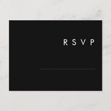 Modern Minimalist | Black Wedding RSVP PostInvitations
