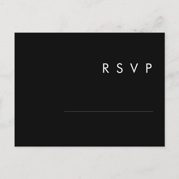 Modern Minimalist | Black Wedding RSVP PostInvitations